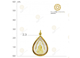 โสธร ซุ้มพลอยหยดน้ำกลางทอง จับขอบ