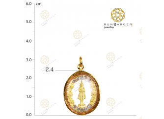 พระประจำวันศุกร์ ดอกไม้ข้างไข่พลอยกลาง จับขอบ