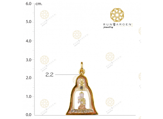 นางกวัก ทรงระฆังฐานพลอยเล็ก 3K จับขอบ