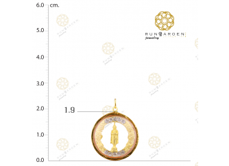 พระประจำวันพุธ ดอกไม้ข้างกลมพลอยเล็ก จับขอบ