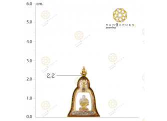 ล.พ.คูณ ทรงระฆังฐานพลอยเล็ก 3K จับขอบ
