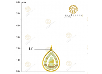 ปู่ทวด ดอกไม้ข้างหยดน้ำพลอย 3K เล็ก จับขอบ