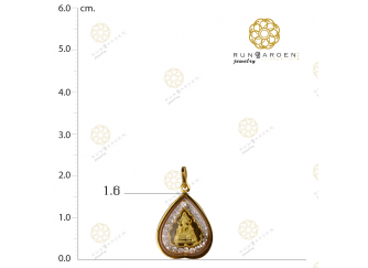 ชินราช ใบโพธิ์พลอย 3 มิติจิ๋วทองเกลี้ยง