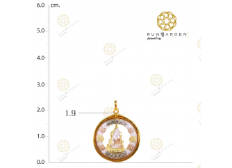 ชินราช ดอกไม้ข้างพลอยกลมเล็ก 3K จับขอบ