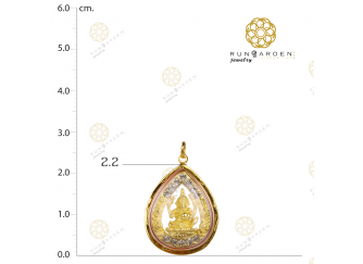 พิฆเนศ ดอกไม้ข้างหยดน้ำพลอยทองเล็ก จับขอบ