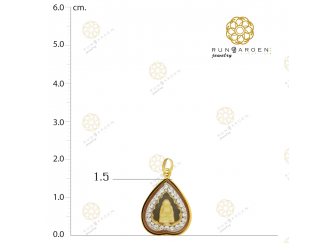 สังกัจจายน์ ใบโพธิ์พลอย 3 มิติ ทองรองจิ๋วเกลี้ยง