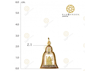 พิฆเนศ ทรงระฆังฐานพลอยเล็กทอง จับขอบ