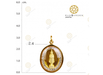 พระประจำวันพุธ 3 มิติ ไข่พลอยกลางเกลี้ยง