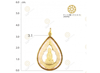 กวนอิม 2 หน้าซุ้มดอกไม้หยดน้ำใหญ่ จับขอบ