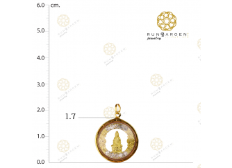 กวนอิม ดอกไม้ข้างพลอยกลมรองจิ๋วทอง จับขอบ