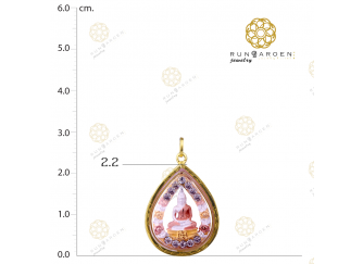 โสธร ดอกไม้ข้างหยดน้ำพลอย 3K จับขอบ