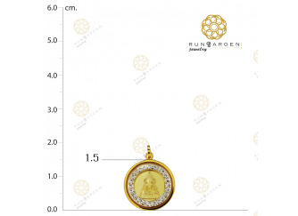 ชินราช กลมพลอย 3 มิติรองจิ๋วทองเกลี้ยง