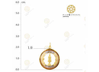 พระประจำวันพฤหัสบดี ดอกไม้ข้างกลมพลอยเล็ก จับขอบ