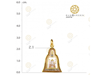 พิฆเนศ ทรงระฆังฐานพลอยเล็ก 3K จับขอบ