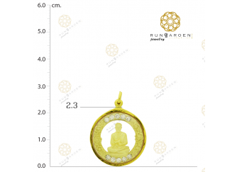 สมเด็จโต ดอกไม้ข้างพลอยกลมใหญ่ทอง จับขอบ