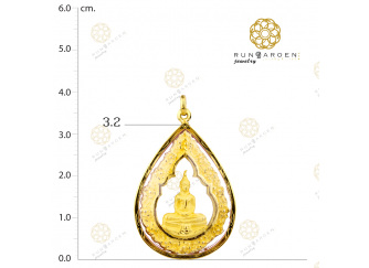 โสธร 2 หน้าซุ้มดอกไม้หยดน้ำใหญ่ทอง จับขอบ