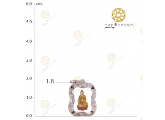 จี้พระ ทรงสี่เหลี่ยม คละแบบ ฝังเพชรสวิส