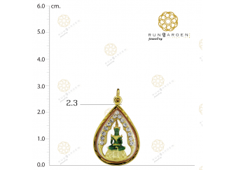 พระแก้วเขียวซุ้มพลอย หยดน้ำ จับขอบ