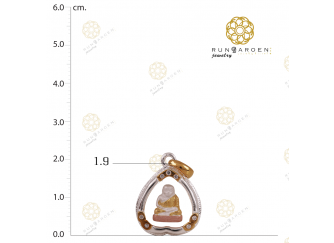 จี้พระ ทรงใบโพธิ์ คละแบบ ฝังเพชรสวิส 3 มุม ข้างเกลียว